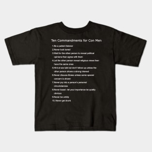 10 Commandments for Con Men Kids T-Shirt